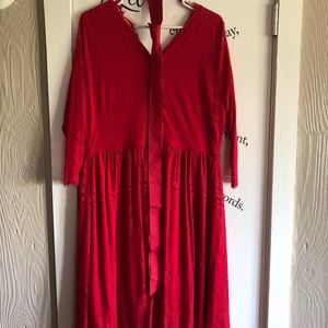 Red lace dress